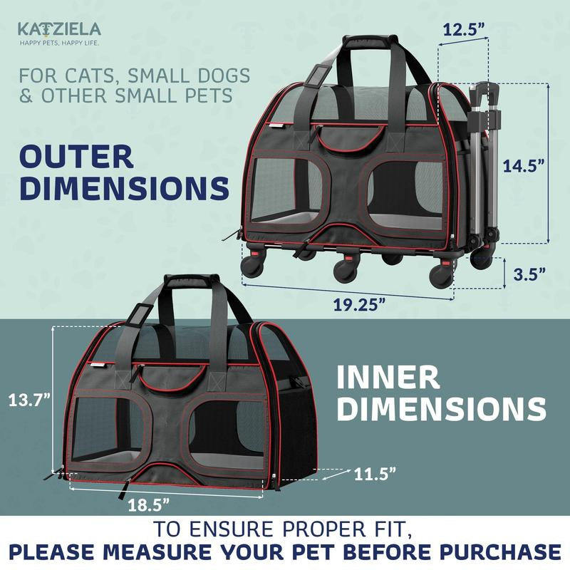 Travel in Style: Luxury Rider Pet Carrier with Removable Wheels and Telescopic Handle for Ultimate Pet Comfort