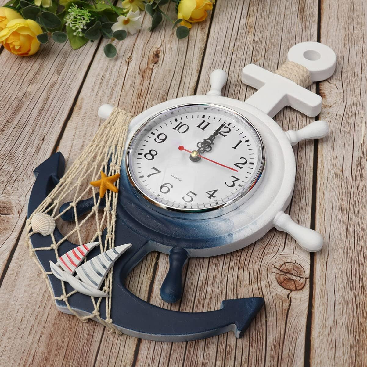 Clock for Office Bathroom Accessories Lighthouses and Boats 3D Clock Beach Hanging Wall Clock Wheel Clock Led Clock Wall Art Clock White Wall Clocks Wooden Household Timer