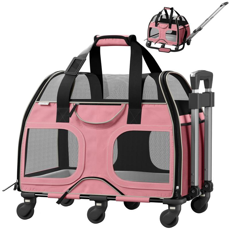 Travel in Style: Luxury Rider Pet Carrier with Removable Wheels and Telescopic Handle for Ultimate Pet Comfort