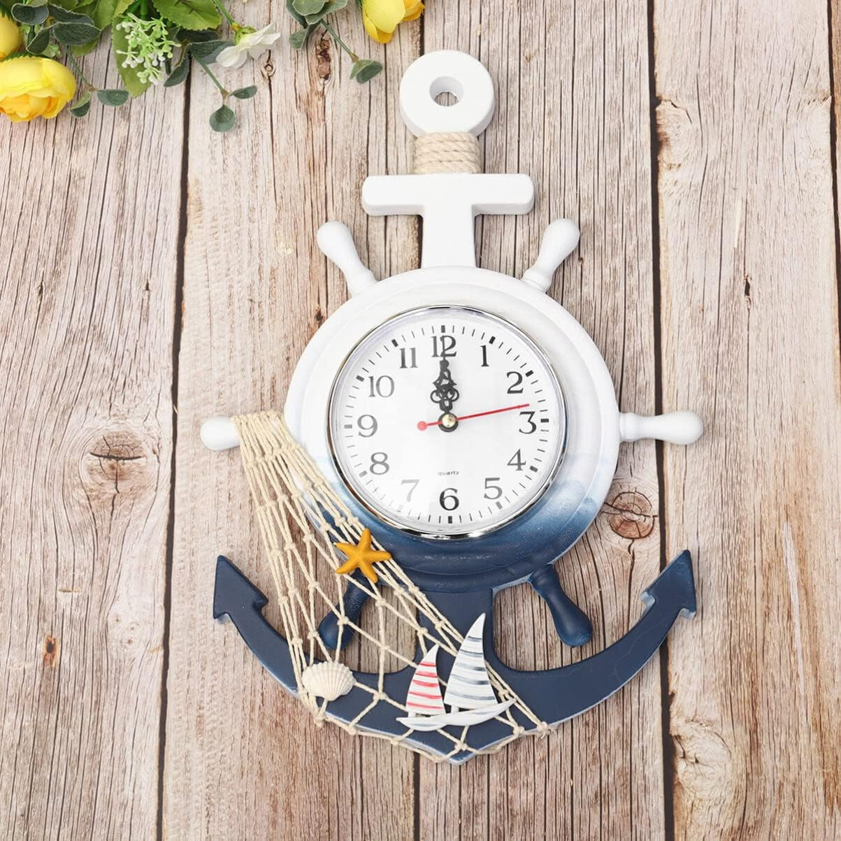 Clock for Office Bathroom Accessories Lighthouses and Boats 3D Clock Beach Hanging Wall Clock Wheel Clock Led Clock Wall Art Clock White Wall Clocks Wooden Household Timer