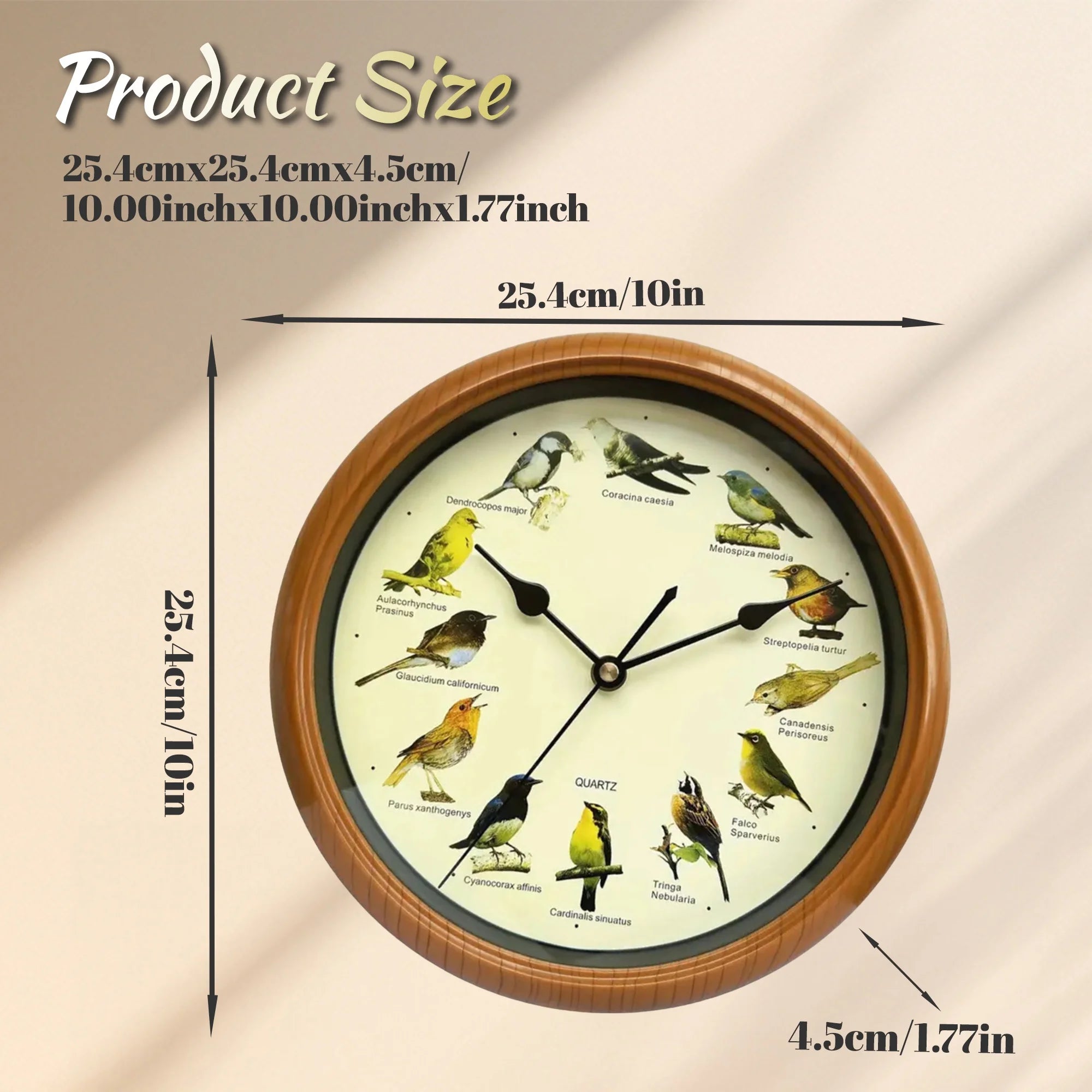 Bird Wall Clock 10 Inch That Sings on Hour Bird Clock with Sound Decorative Wall