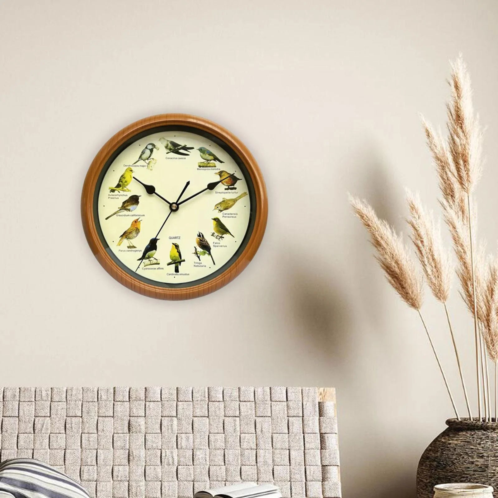 Bird Wall Clock 10 Inch That Sings on Hour Bird Clock with Sound Decorative Wall